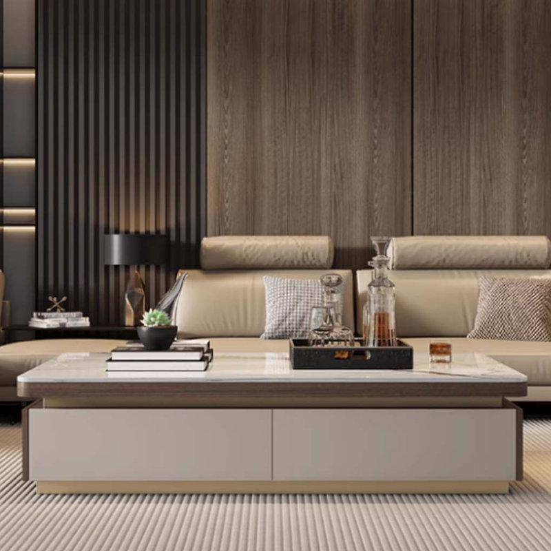 Table basse Modern Luxury-Style, Brun; thé au lait gris