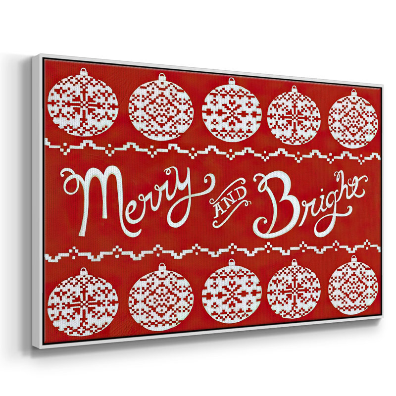 Toile tendue encadrée Fair Isle Snowflake II, H 17 po x l 25 po x P 1,5 po, Cadre flottant blanc