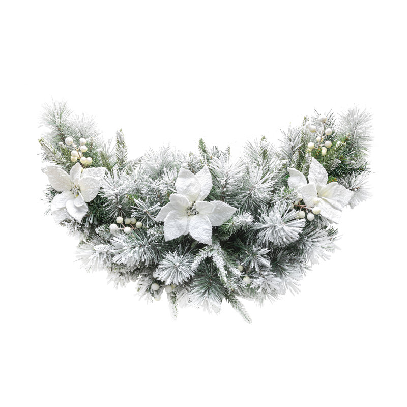 3' Pre-Lit Flocked Greenery Christmas Faux Swag with Lights