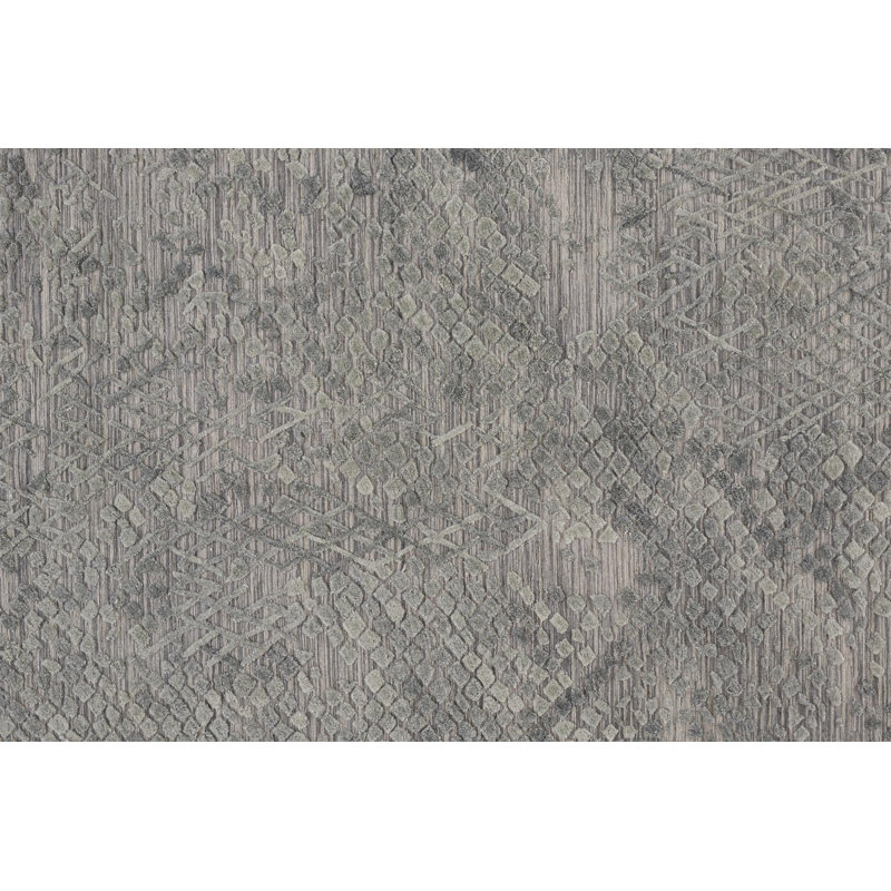 Tapis gris tissé à la main, Rectangle 2 pi x 3 pi