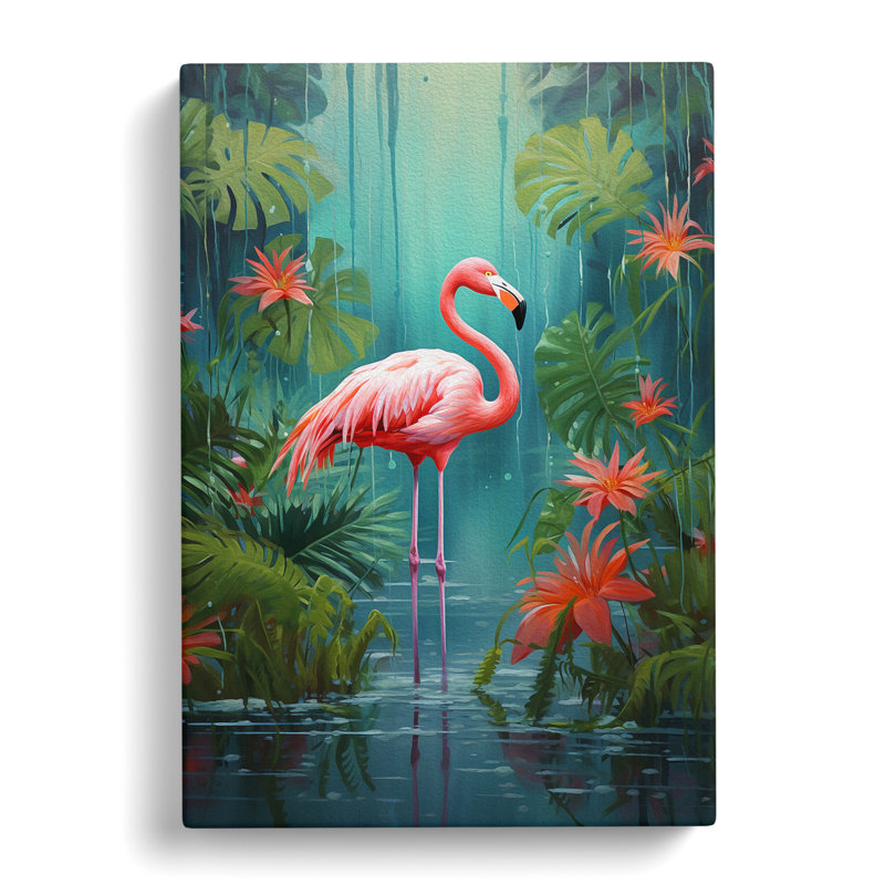 Flamingo Modern No.2 - Wrapped Canvas, 76cm H x 50cm W x 3cm D