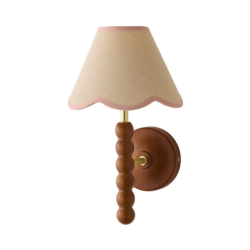 Algimanta Manufactured Wood Wallchiere, 32cm H x 19cm W x 21cm D, Cream/Pink, Natural