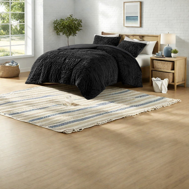 Ensemble de literie pour très grand lit luxueux, fausse fourrure de polyester, style glamour moderne