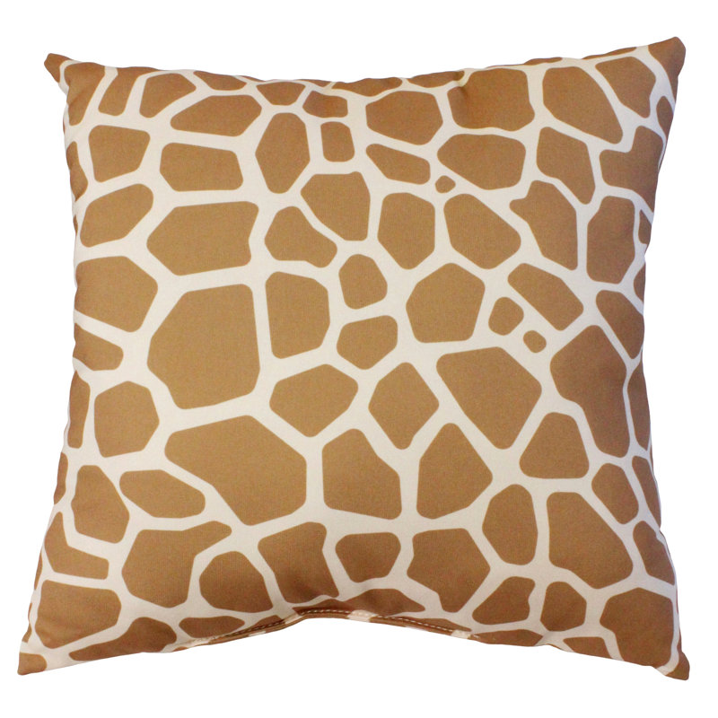 Animal Print Reversible Throw Pillow, Tan