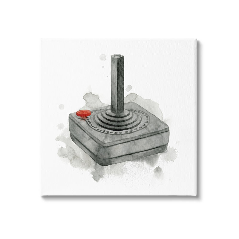 «Au-579-Canvas», jeu vidéo rétro avec joystick sur toile par Grace Popp, H 36 po x l 36 po x P 1,5 po