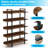 Bookshelf Bookcase Storage Rack Standing Shelf 5-Tier Industrial Bookcase Honesdale
