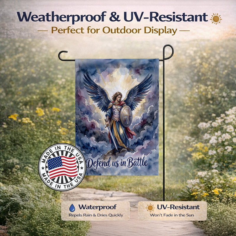 Drapeau de jardin Saint Michel, Garden Size, Saint Michael Defend Us