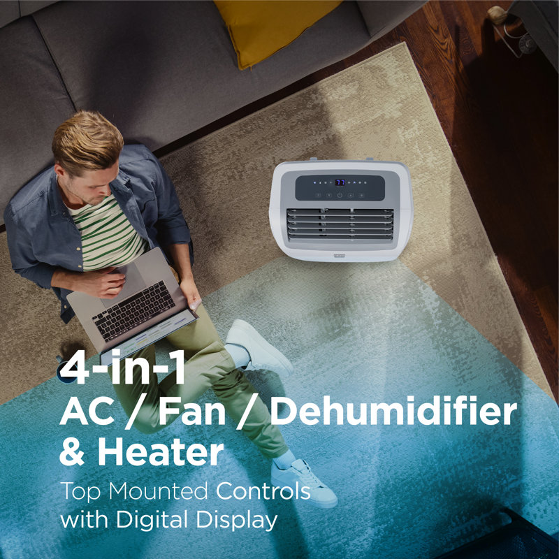 BPP Series BLACK+DECKER 14,000 BTU Portable Air Conditioner with Heat and Remote Control, White