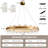 Modern 31" Led Strip Kitchen Island Alabaster Round Gold Chandelier Ceiling Light Copper Light Fixture-1042248454-1042248507
