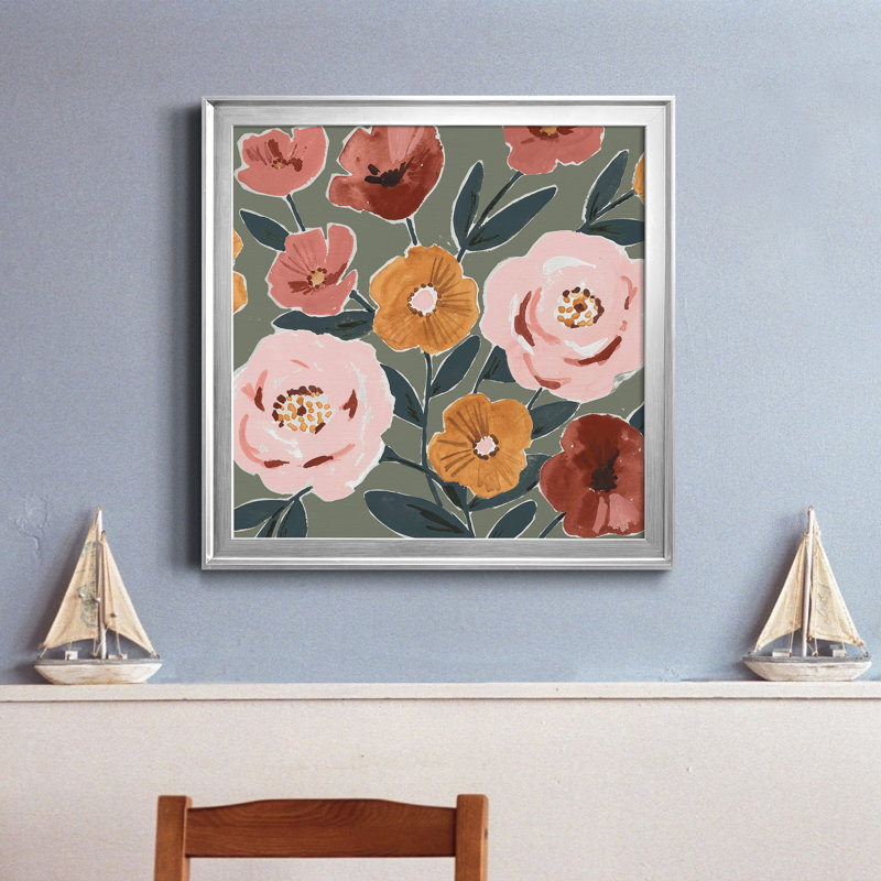 Toile encadrée Fair Flowers I-Premium - prête à être accrochée, H 17,5 po x l 17,5 po x P 1,5 po, Cadre argenté