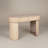 Carolina Whitewashed Oval Mango Wood Desk with Drawer, Whitewashed