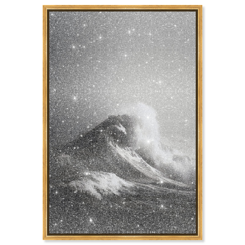 Tectonic Flow I Graphic Art Canvas, 37"H x 55"W, Gold Floater Frame