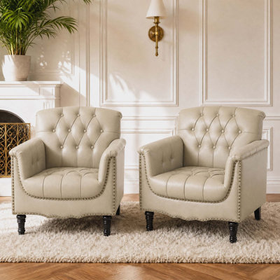 Enoks Tufted Leather Armchair
