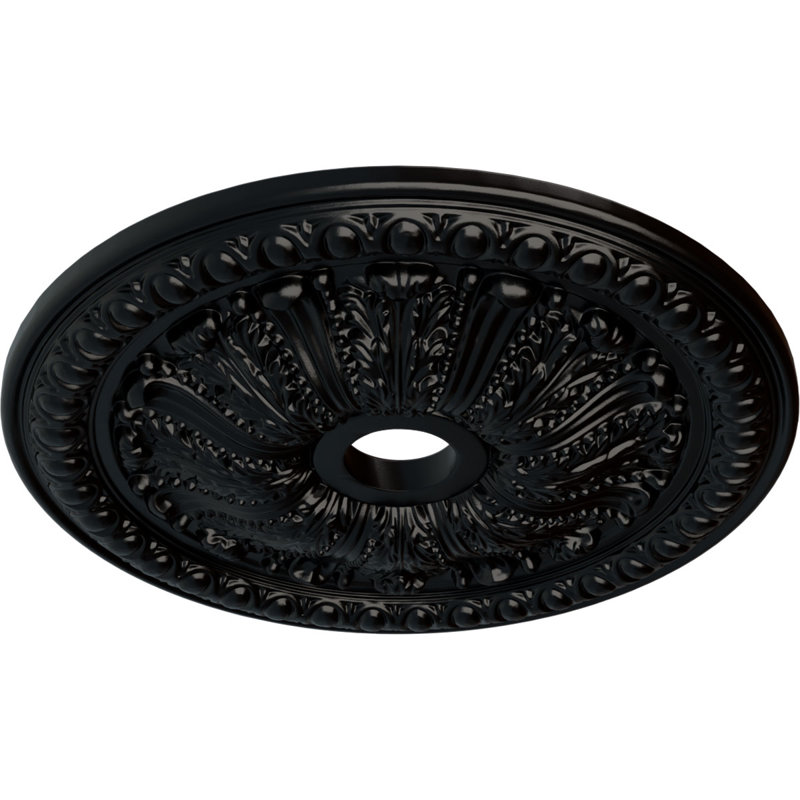 Médaillon de plafond Endurathane Loera, DE 26 5/8 po x P 4 1/2 po x P 1 3/8 po (convient aux auvents jusqu'à 6 1/4 po), finition or Flash peinte à la main