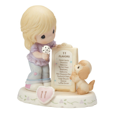 Precious Moments Blonde Birthday Girl with Ice Cream Age 11 Figurine 4.84 Inch