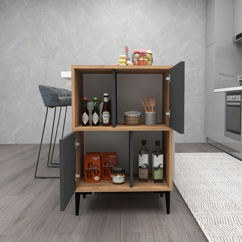 Teebar Display Cabinet, Atlantic Pine/Anthracite