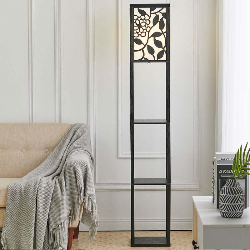 Alescia 160cm Column Floor Lamp, Black