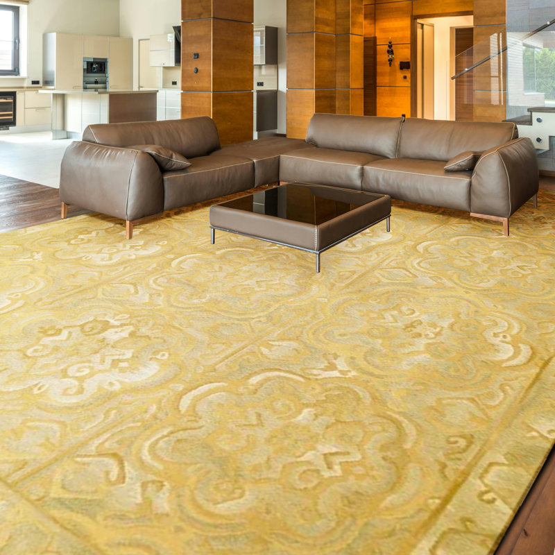 Wool Floral Area Rug, Rectangle 12' x 18'