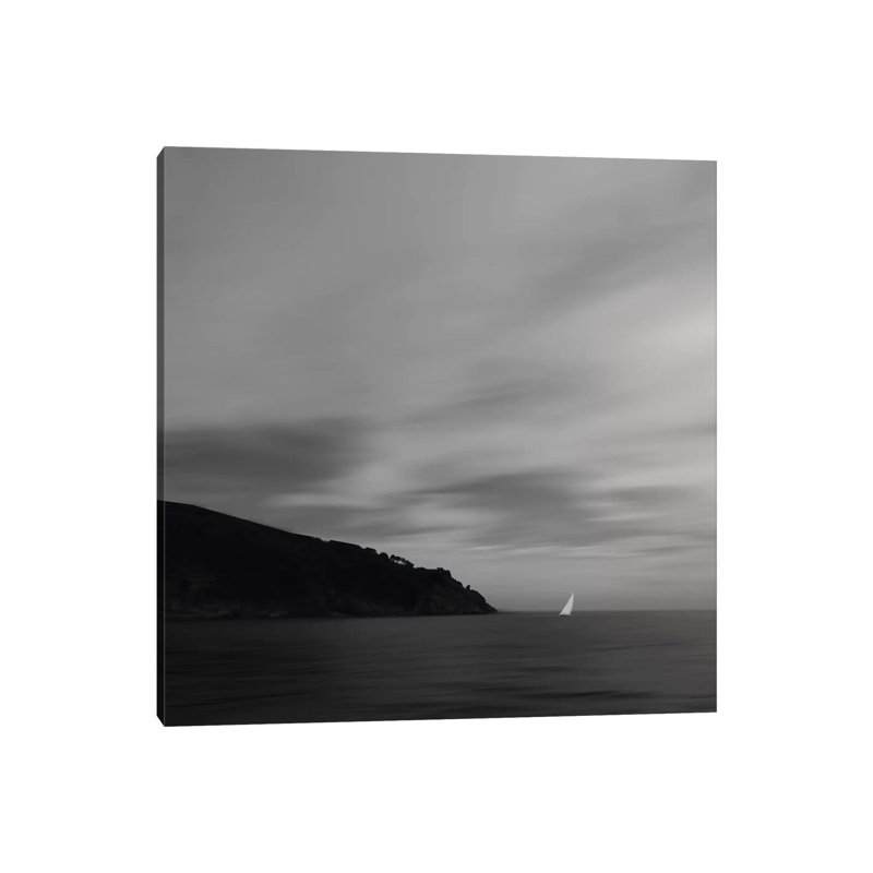 Sea, Clouds And A Boat by Lena Weisbek - Wrapped Canvas Print, 30.48 cm H x 30.48 cm W