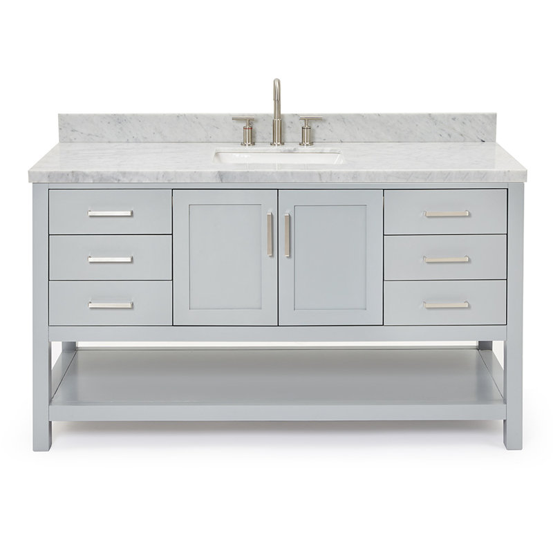 Magnolia Bath Vanity Rectangular Basin S061SCWRV, Gray, Rectangular