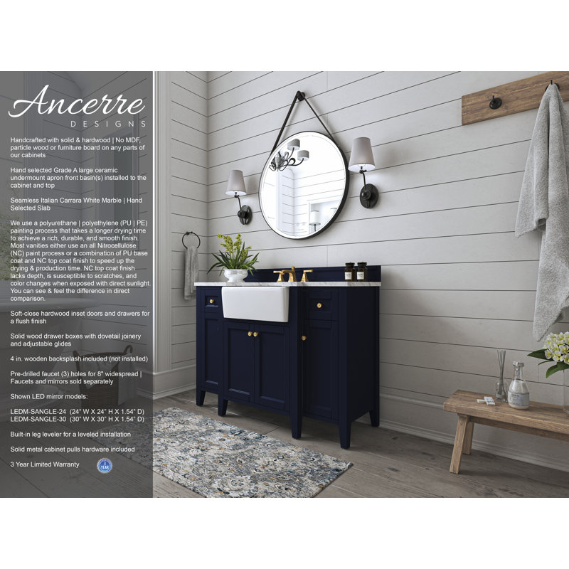 Adeline 48'' W Single Vanity, Navy