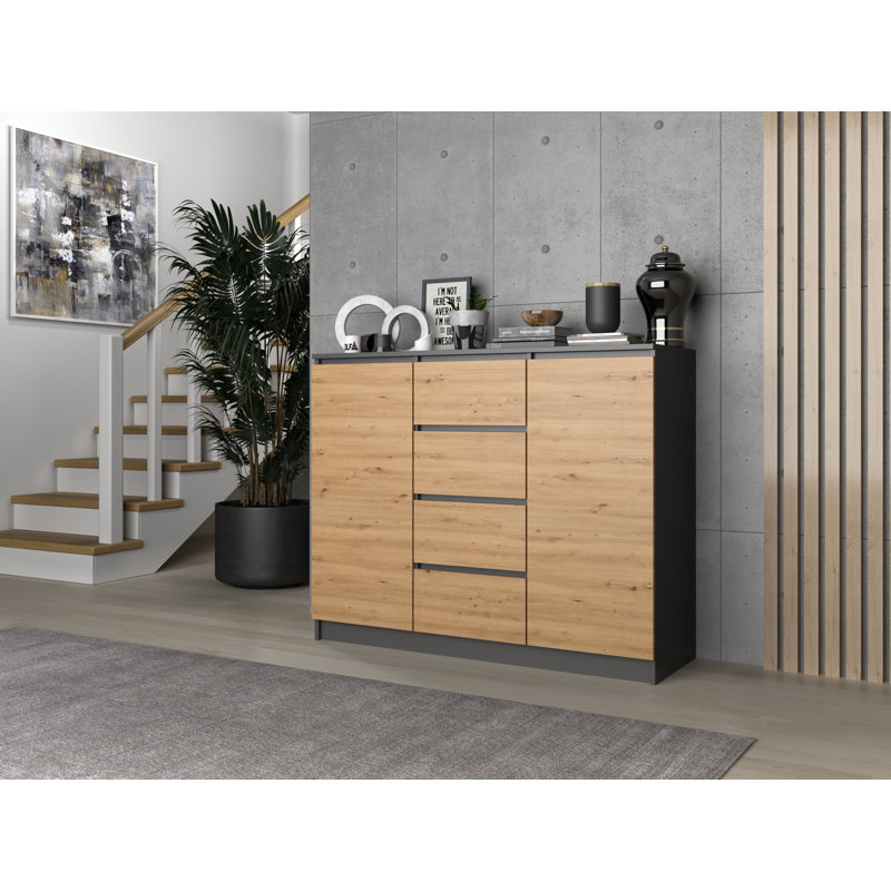 Tian 4 Drawer Combi Chest, Anthracite/Artisan