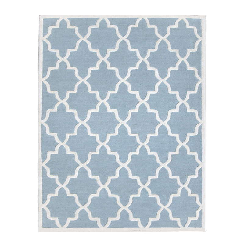 Tapis bleu aqua touffeté à la main Siesta Arcade, Rectangle 8 pi x 10 pi