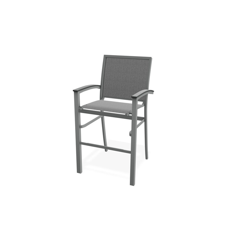 Chaise de café empilable en aluminium Bazza, Graphite, Étain Augustine