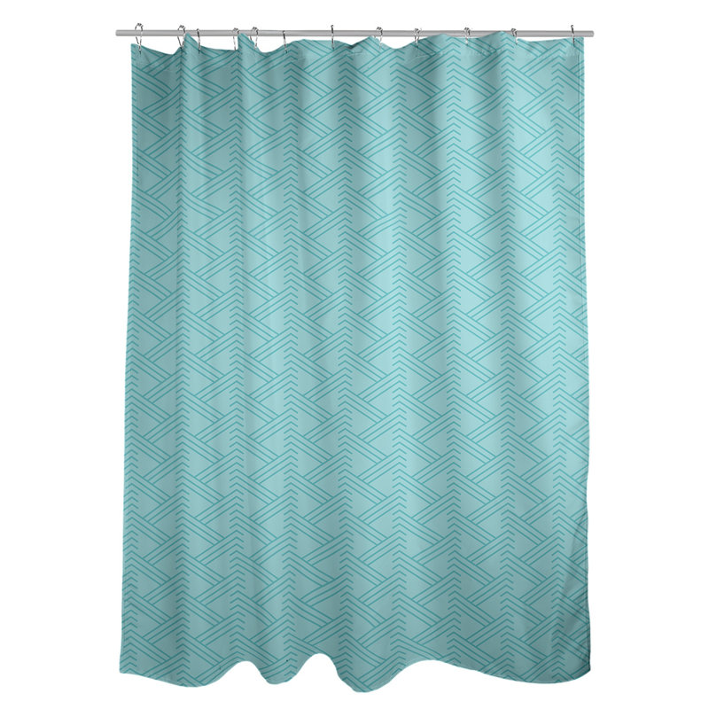 Rideau de douche simple Classic Zig Zag, Bleu sarcelle