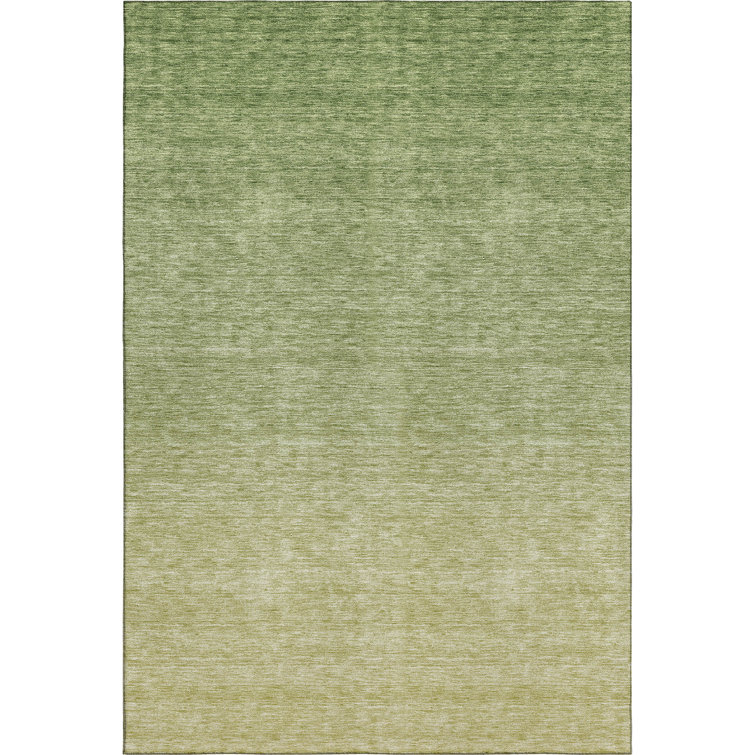 Premium Machine Washable Prisco Green Rug