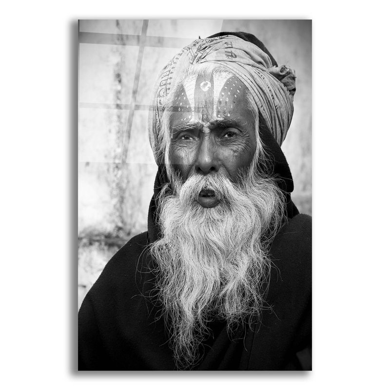 "Népal Saddhu II" par Nina Paponcek, H 16 po x l 12 po x P 0,13 po