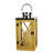 13.5" Rustic Wood and Stainless Steel Lantern with LED Flameless Pillar Candle with Timer