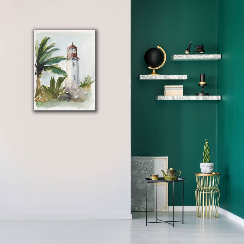 «Tropical Lighthouse 1» par Ethan Harper, art mural sur toile, H 34 po x l 26 po