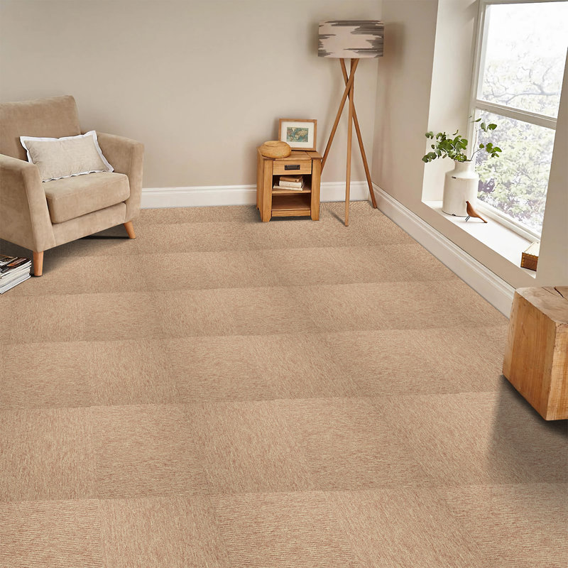 20'' W x 20'' L Textured Cut And Loop Polypropylene Plastic Carpet Tile