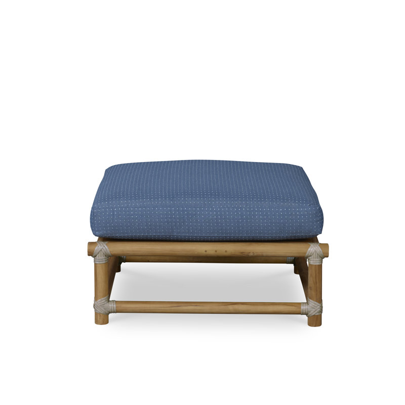 Carrier And Company Outdoor Outdoor Teak Ottoman, Navy 71629L58