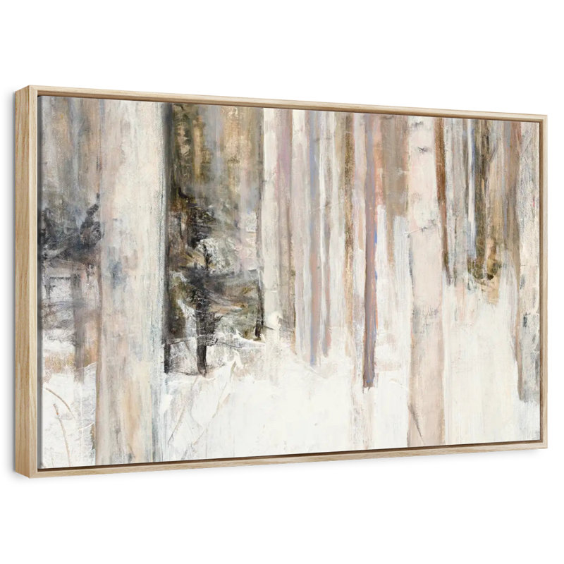 Lumière chaude d'hiver II, 43 po x 29 po, Cadre flottant en bois naturel