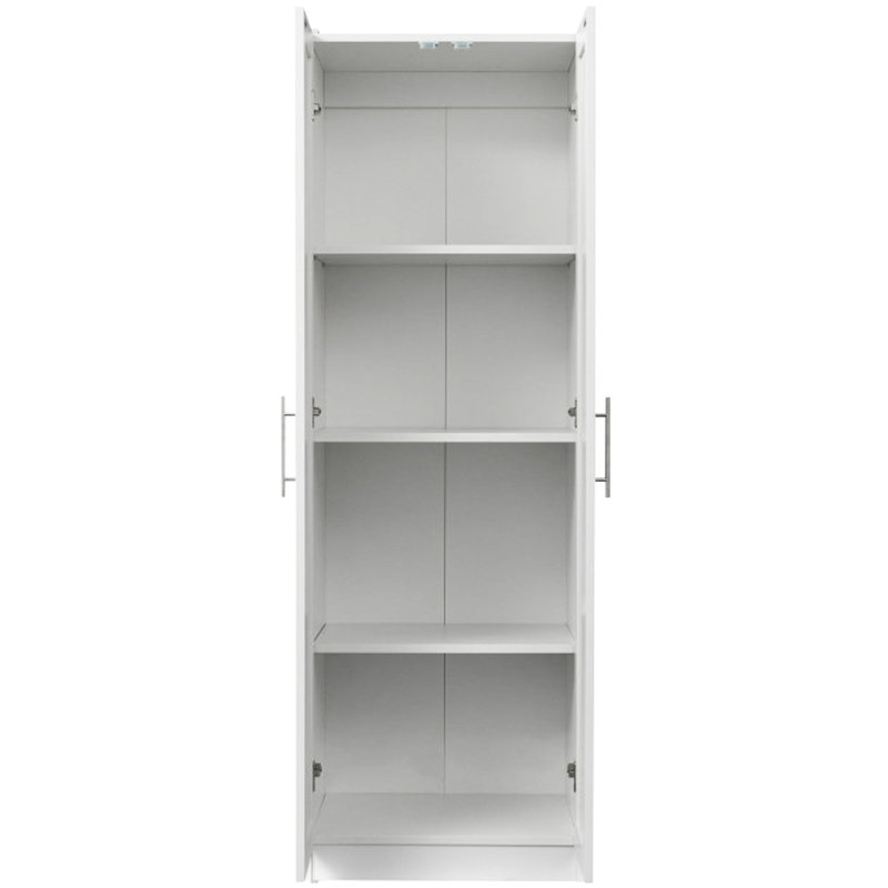 Armoire de cuisine 2 portes et 3 portes pour garde-robe et cuisine, blanc, 4 rangements, panneau de particules de 15 mm, armoire de cuisine et 2 portes, 3 cloisons, construction stable
