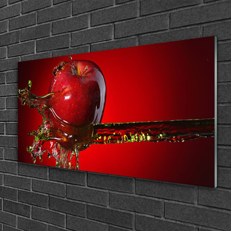 Kitchen Apple Water - No Frame Print on Glass