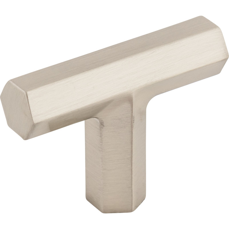 Lydia 1 3/4" Length Geometric Knob, Brushed Satin Nickel