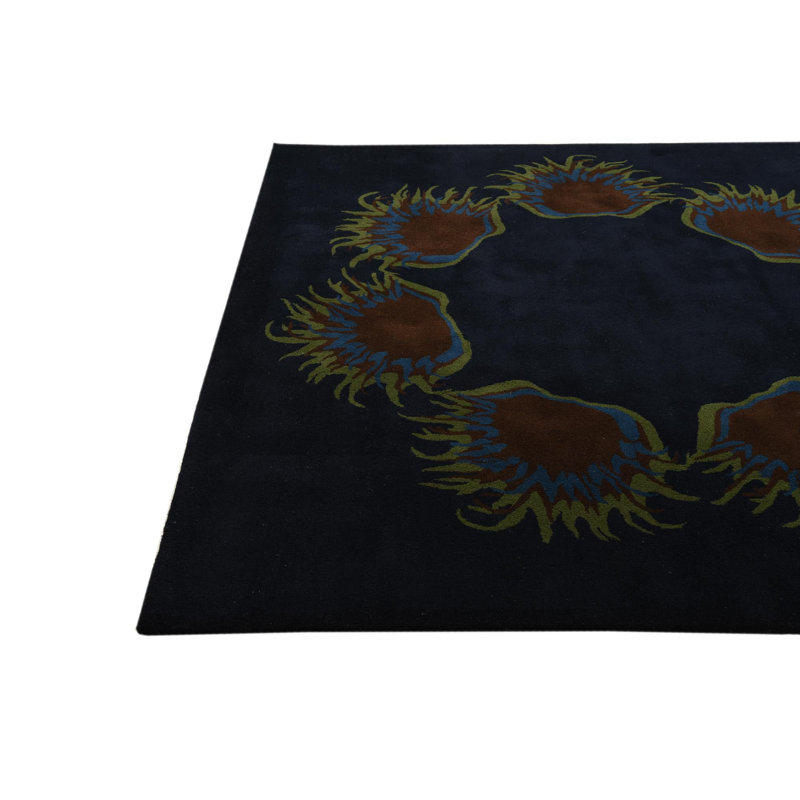 Tapis carré bleu marine Myrick