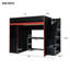 Full-Size Gaming Loft Bed with Desk, Storage & LED Lights, Modern Platform Bed for Teens-808733501