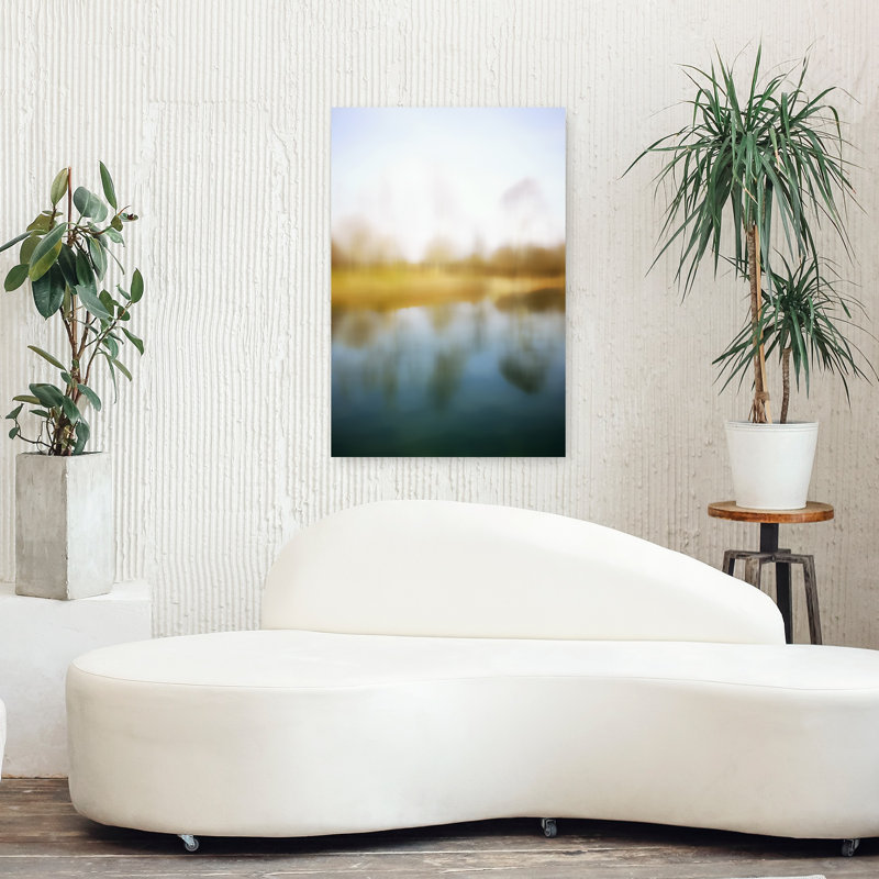 Art contemporain contemporain, paysage paisible, H 36 po x l 24 po