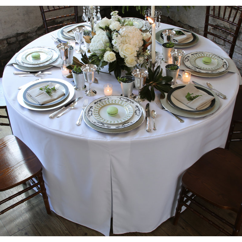 Tablevogue Round Table Cover, White, 48" L x 48" W