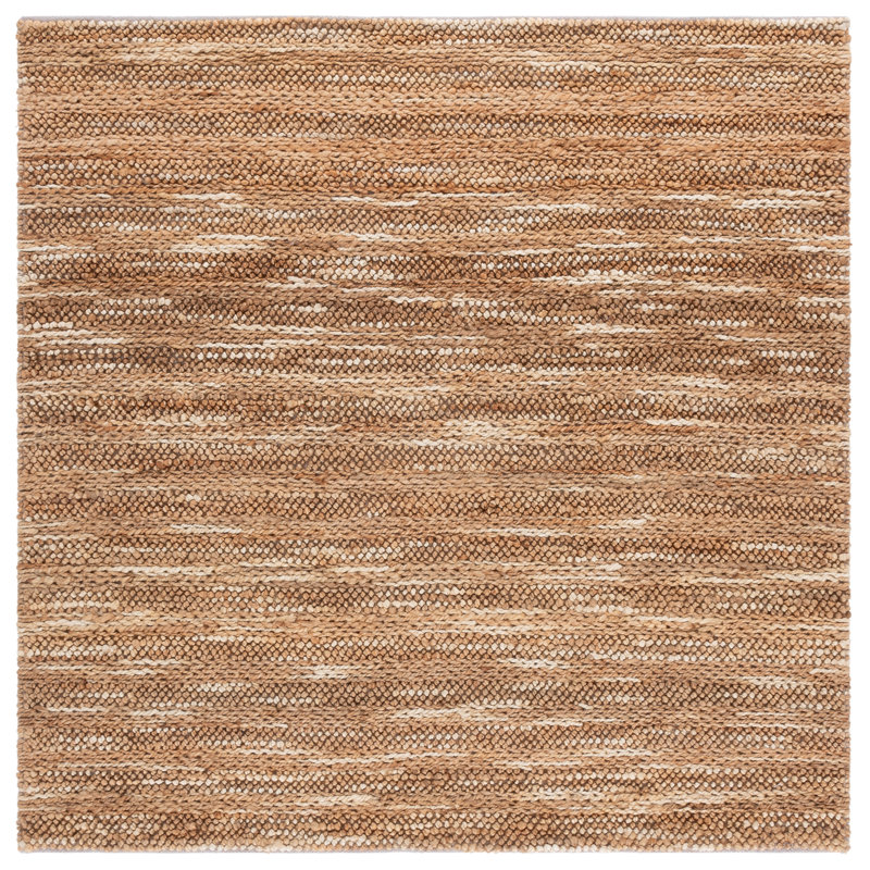 Tapis en jute / coton naturel tissé à la main Natural Fibre Couture 101, Carré 6 pi