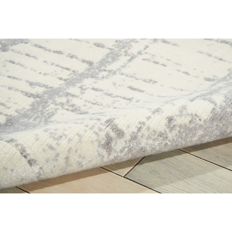 Tapis blanc moderne Cannes, Rectangle 2 pi 3 po x 3 pi