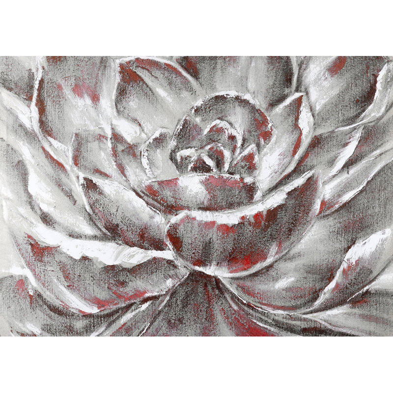 Fleur grise et rose - Toile florale pour la décoration intérieure