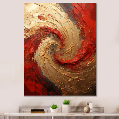 Red Gold Fusion Spiral - Abstract Spirals, art mural