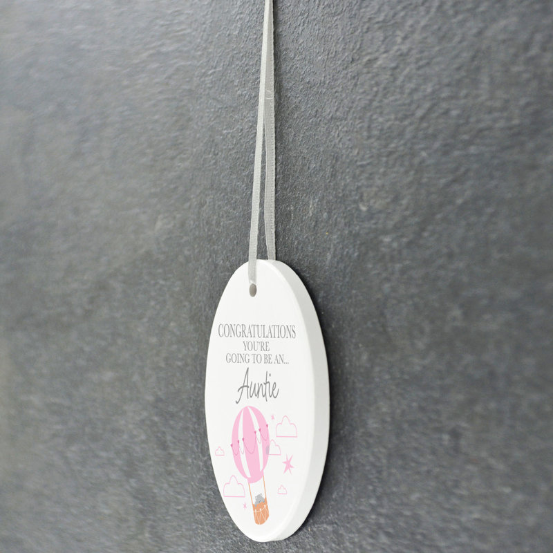 Auntie To Be Oval Shaped Ceramic Ornament