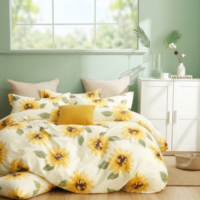 Mia Sunflower 100% Cotton Comforter Set with Pillowcases