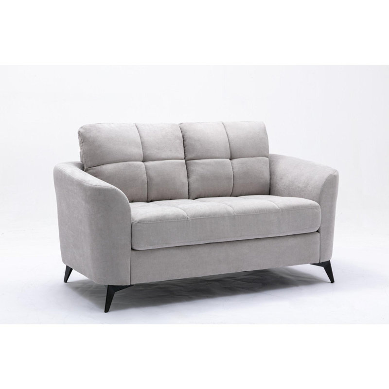 Causeuse en tissu tissé, Gris clair
